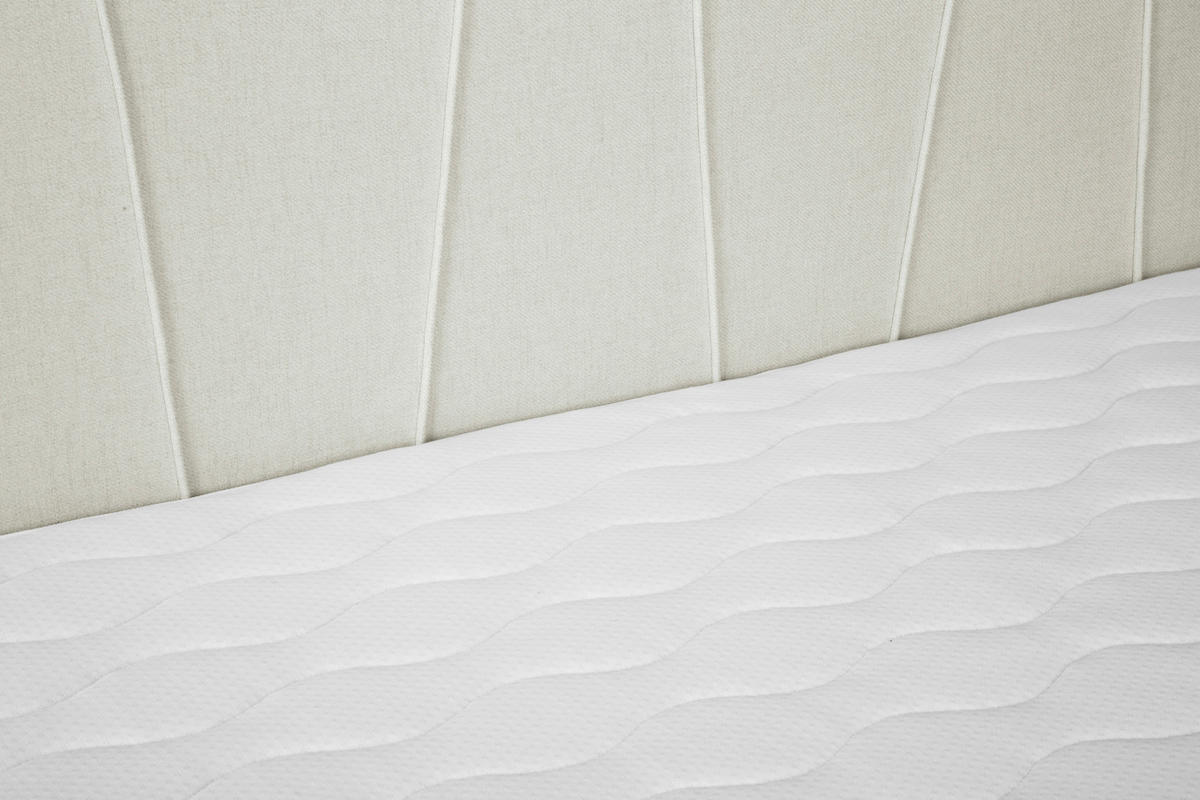 BOXSPRING-ÁGY 180/200 cm  krémszínű  - krémszínű/fekete, Modern, textil (180/200cm) - MID.YOU