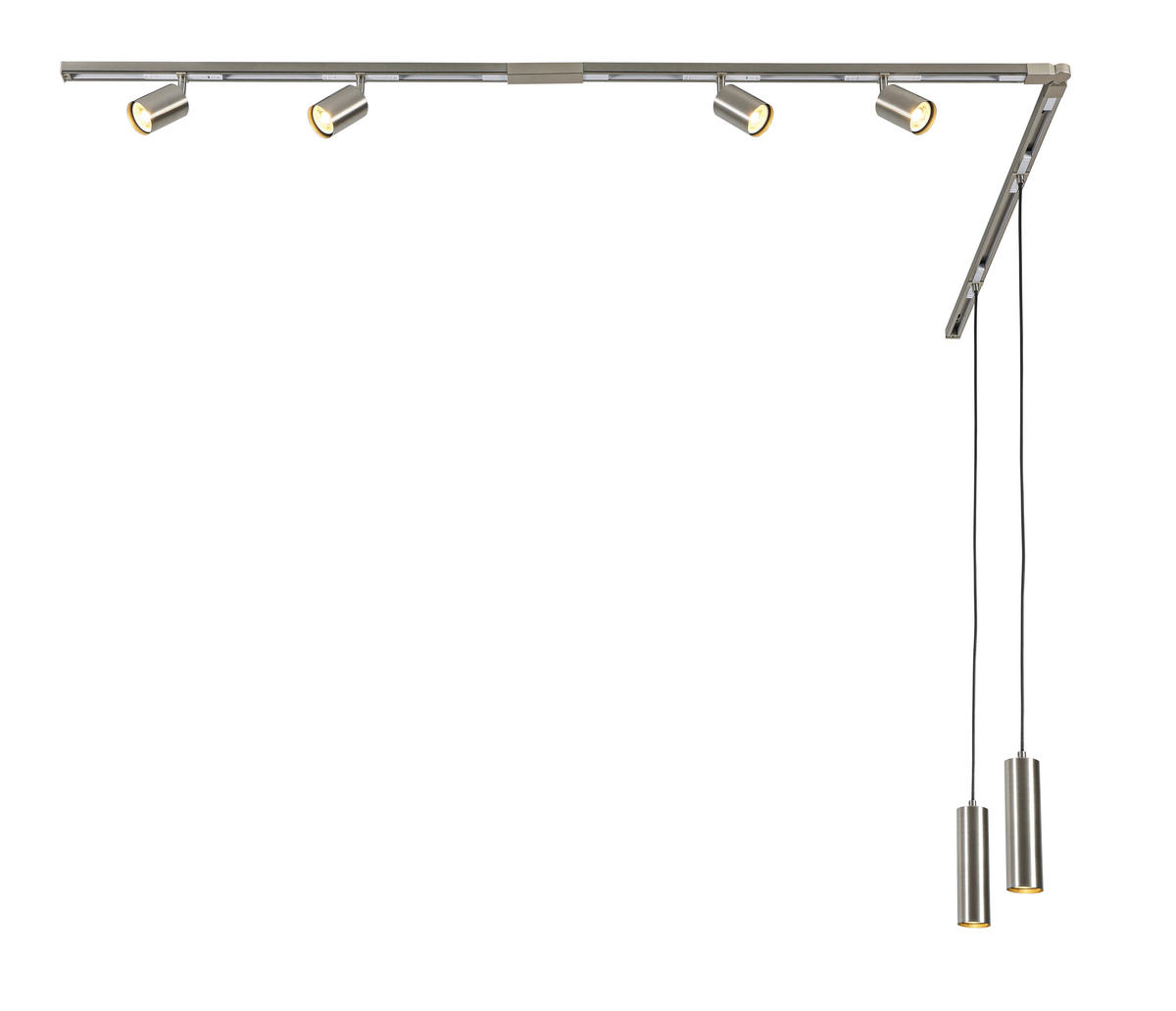 SCHIENENSYSTEM 210/5,5/14 cm  - Nickelfarben, Trend, Kunststoff/Metall (210/5,5/14cm) - Collett's Monde