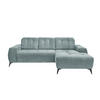 ECKSOFA in Cord Hellblau  - Schwarz/Hellblau, Modern, Textil/Metall (258/180cm) - Livetastic