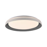 STROPNÉ LED SVIETIDLO, 43/43/8,5 cm - sivá, Design, kov/plast (43/43/8,5cm)