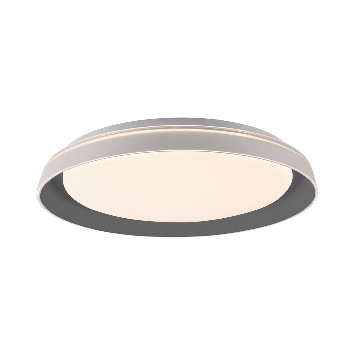 STROPNÉ LED SVIETIDLO, 43/43/8,5 cm - sivá, Design, kov/plast (43/43/8,5cm)