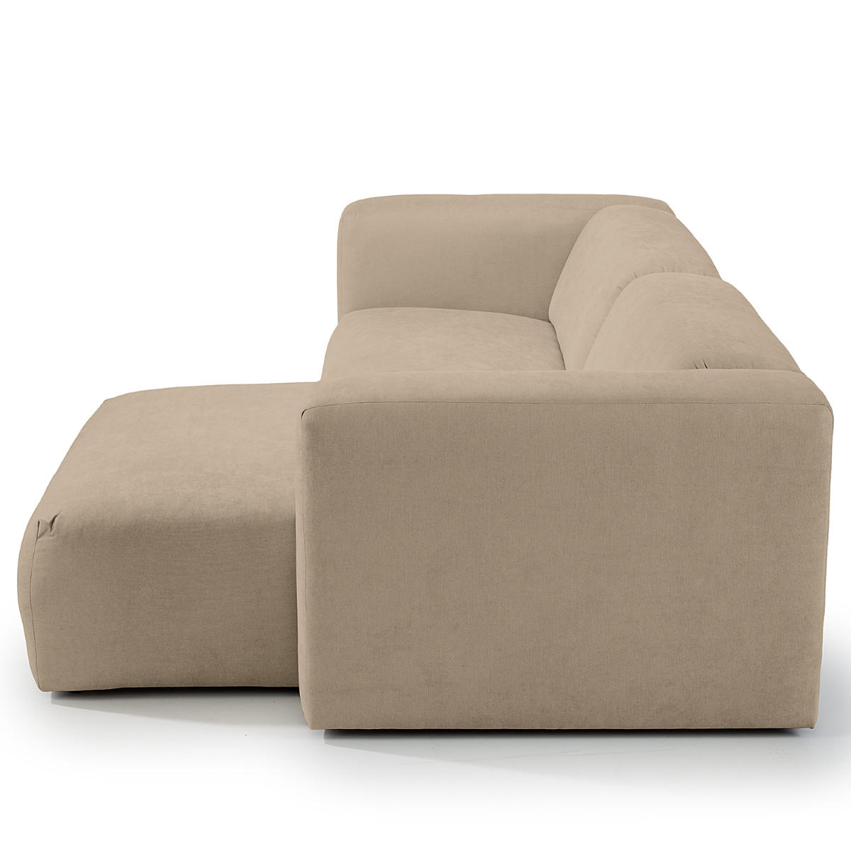 ECKSOFA in Struktur Taupe   - Taupe, MODERN, Textil (255/72/160cm) - Trendmanufaktur