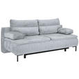 BOXSPRINGSOFA  in Webstoff Hellgrau Modern  - Hellgrau/Schwarz, Design, Textil/Metall (202/93/100cm) - Novel
