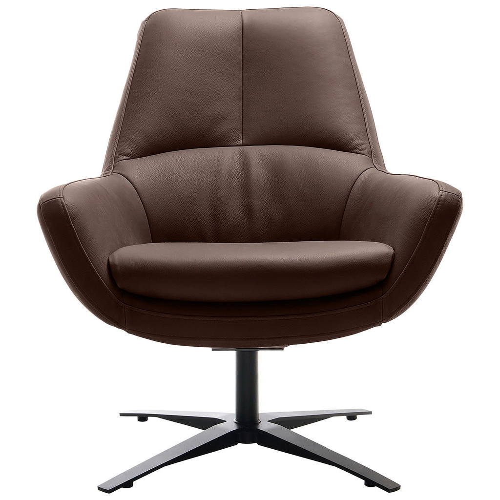 Thumbnail - Trendmanufaktur Sessel BE Organic, Braun, Leder, Echtleder, Anilinleder, 81x92x83 cm, Made in EU, Lederauswahl, Stoffaus...