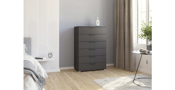 KOMMODE 80/119/42 cm in Graphitfarben - Graphitfarben/Alufarben, Trend, Holzwerkstoff/Metall (80/119/42cm) - Novel