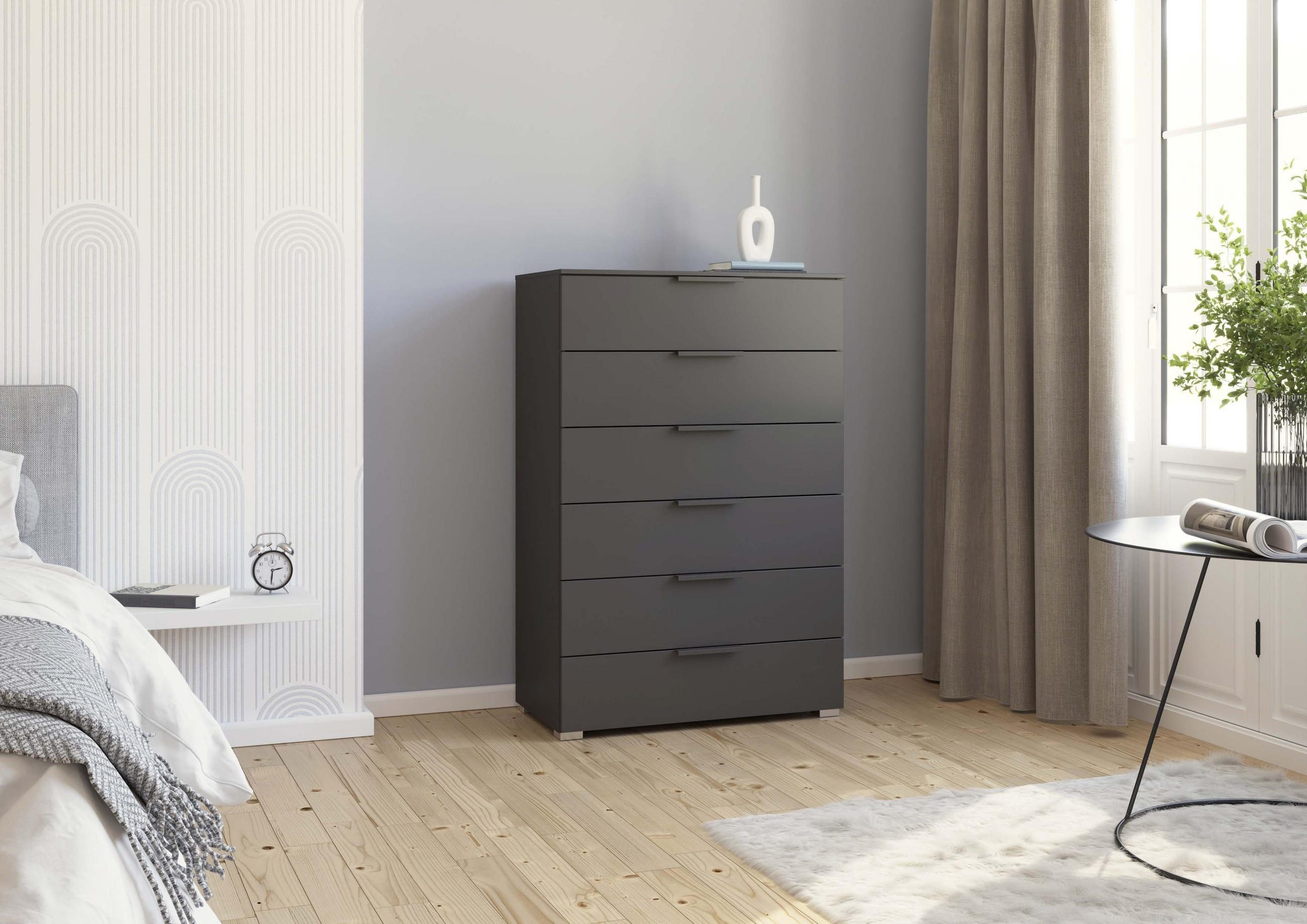 KOMMODE  in 80/119/42 cm  - Graphitfarben/Alufarben, Trend, Holzwerkstoff/Metall (80/119/42cm) - Novel