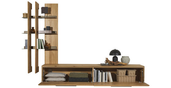 WOHNWAND  in Bronzefarben, Wildeiche  256,7/206,6/37,1 cm  - Wildeiche/Bronzefarben, Natur, Holz/Metall (256,7/206,6/37,1cm) - Valnatura