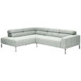 ECKSOFA Grau Flachgewebe  - Chromfarben/Grau, KONVENTIONELL, Textil/Metall (224/282cm) - Hom`in