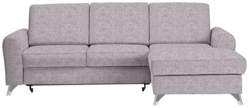 ECKSOFA in Flachgewebe Grau, Flieder  - Silberfarben/Flieder, Design, Textil/Metall (244/167cm) - Cantus