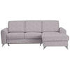 ECKSOFA in Flachgewebe Grau, Flieder  - Silberfarben/Flieder, Design, Textil/Metall (244/167cm) - Cantus