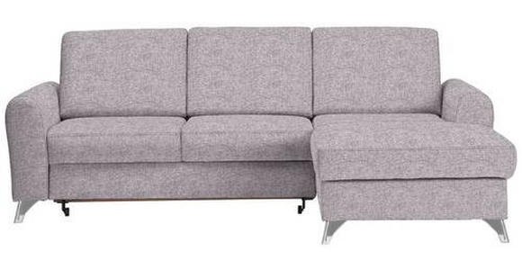 ECKSOFA in Flachgewebe Grau, Flieder  - Silberfarben/Flieder, Design, Textil/Metall (244/167cm) - Cantus