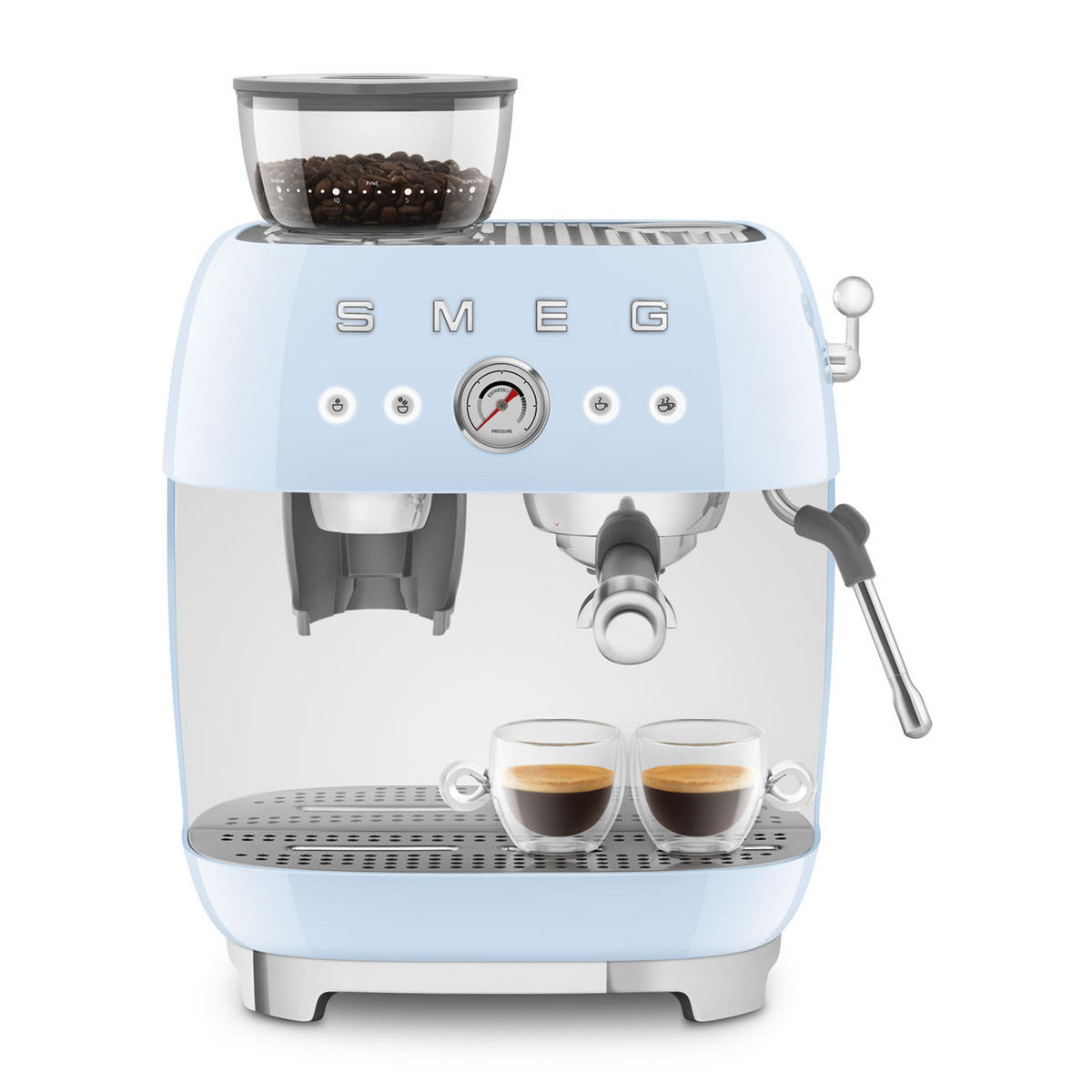 ESPRESSOMASCHINE  - Pastellblau, Basics, Kunststoff/Metall (33,4/44,3/43cm) - SMEG