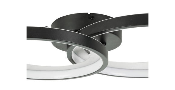 LED-DECKENLEUCHTE 55/35/8,5 cm   - Silberfarben/Schwarz, Design, Kunststoff/Metall (55/35/8,5cm) - Novel