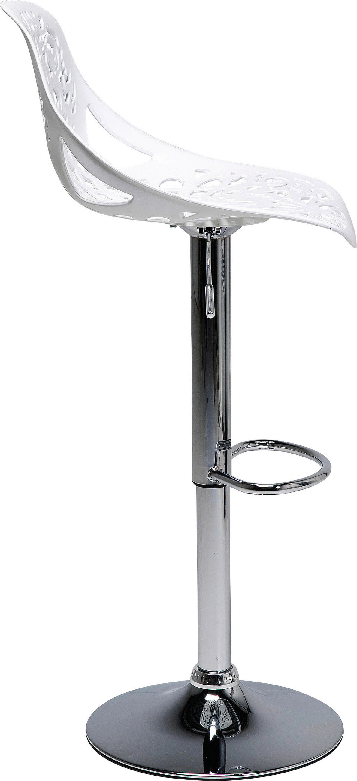 BARHOCKER Weiß, Chromfarben Stahl  - Chromfarben/Weiß, Design, Kunststoff/Metall (45/85/50cm) - Kare-Design