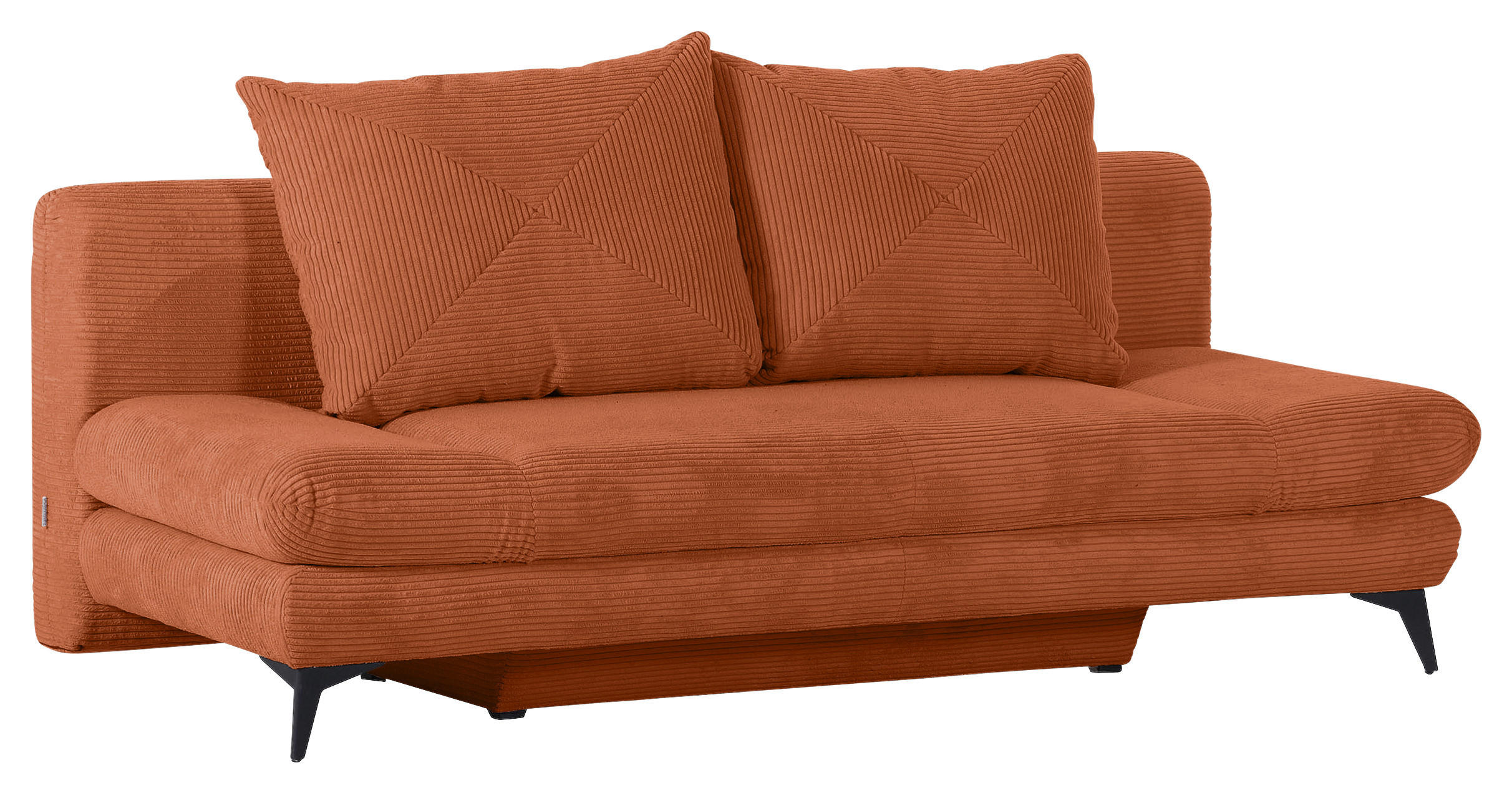 SOFA LEŽAJ boja cigle  - crna/boja cigle, Konvencionalno, tekstil/metal (200/78/95cm) - home24