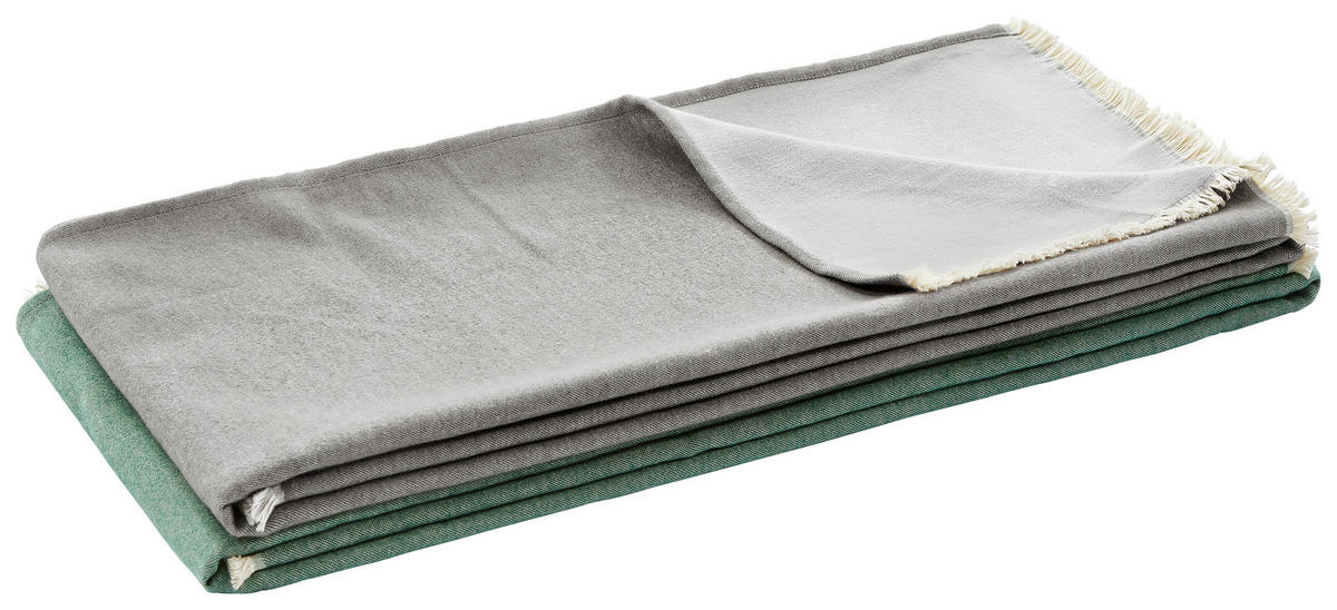 PĂTURĂ REVERSIBILĂ 140/210 cm  - gri închis/gri, Natur, textil (140/210cm) - Novel