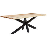 ESSTISCH in Holz, Metall 200/100/75 cm  - Eschefarben/Schwarz, LIFESTYLE, Holz/Metall (200/100/75cm) - Linea Natura