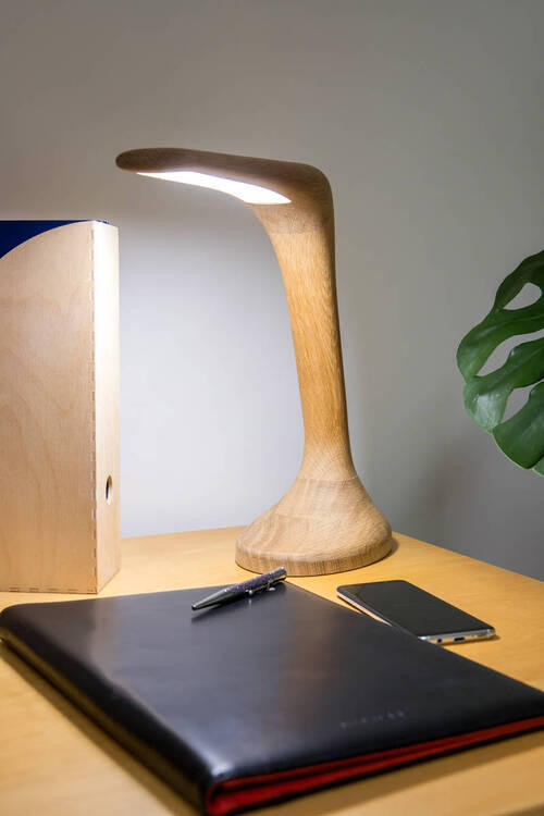 LED-SCHREIBTISCHLEUCHTE Concordia   - Eichefarben, Natur, Holz (35cm)