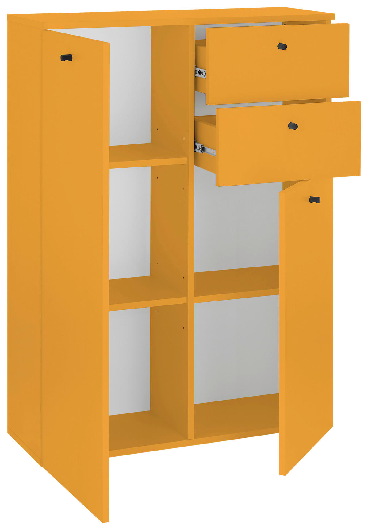 MIDISCHRANK 80/110/30 cm  - Gelb/Schwarz, Modern, Holzwerkstoff/Kunststoff (80/110/30cm) - MID.YOU