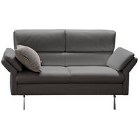 2,5-SITZER Echtleder Schwarz  - Chromfarben/Schwarz, Konventionell, Leder/Metall (166/188/85/111/83/91cm) - Horst AG