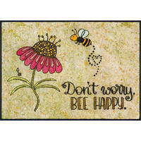 FUßMATTE 60/85 cm Bee Happy  - Beige, ROMANTIK / LANDHAUS, Kunststoff/Textil (60/85cm) - wash+dry