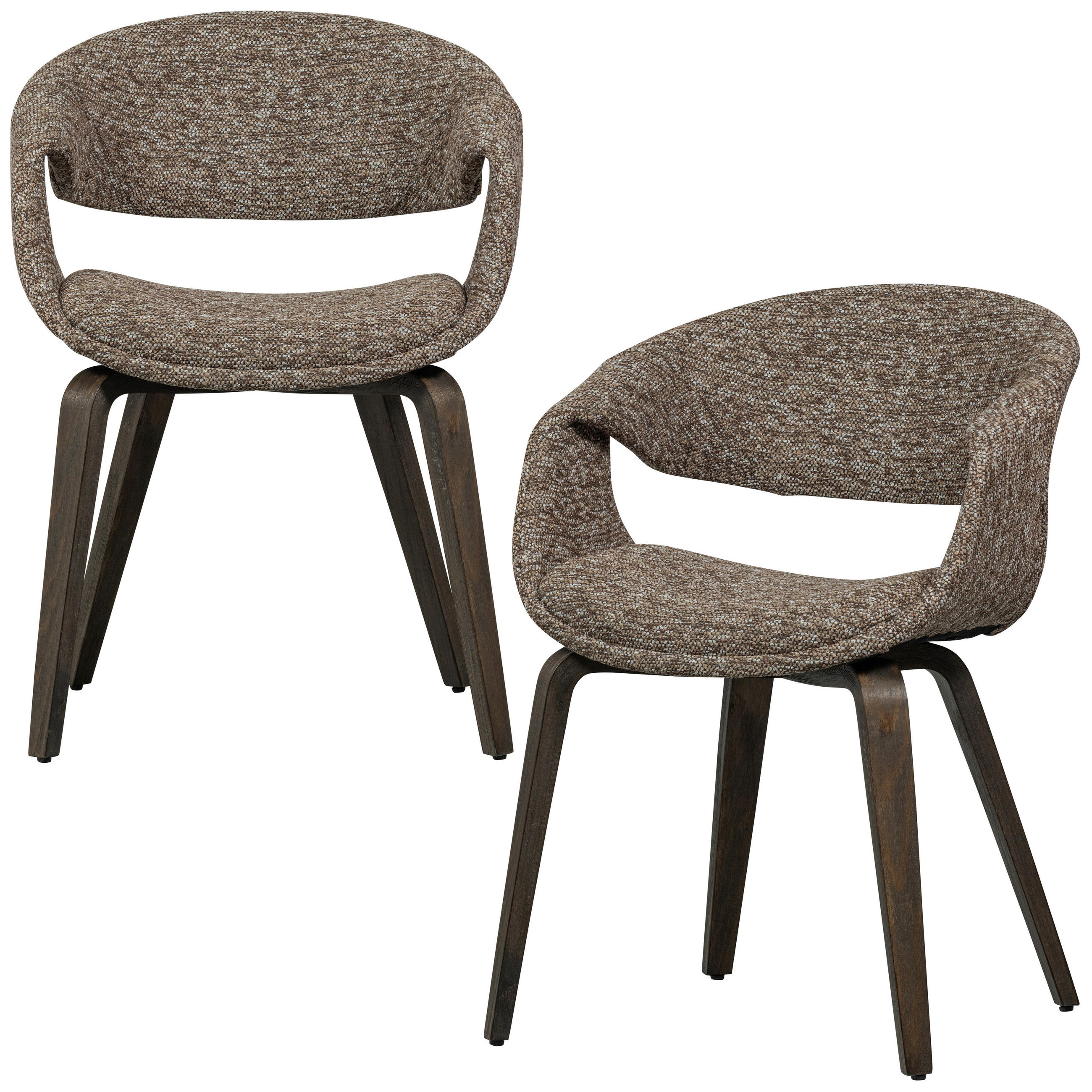 Livetastic Armlehnstuhl-Set Yossi Braun, Dunkelbraun 57x78x57 cm