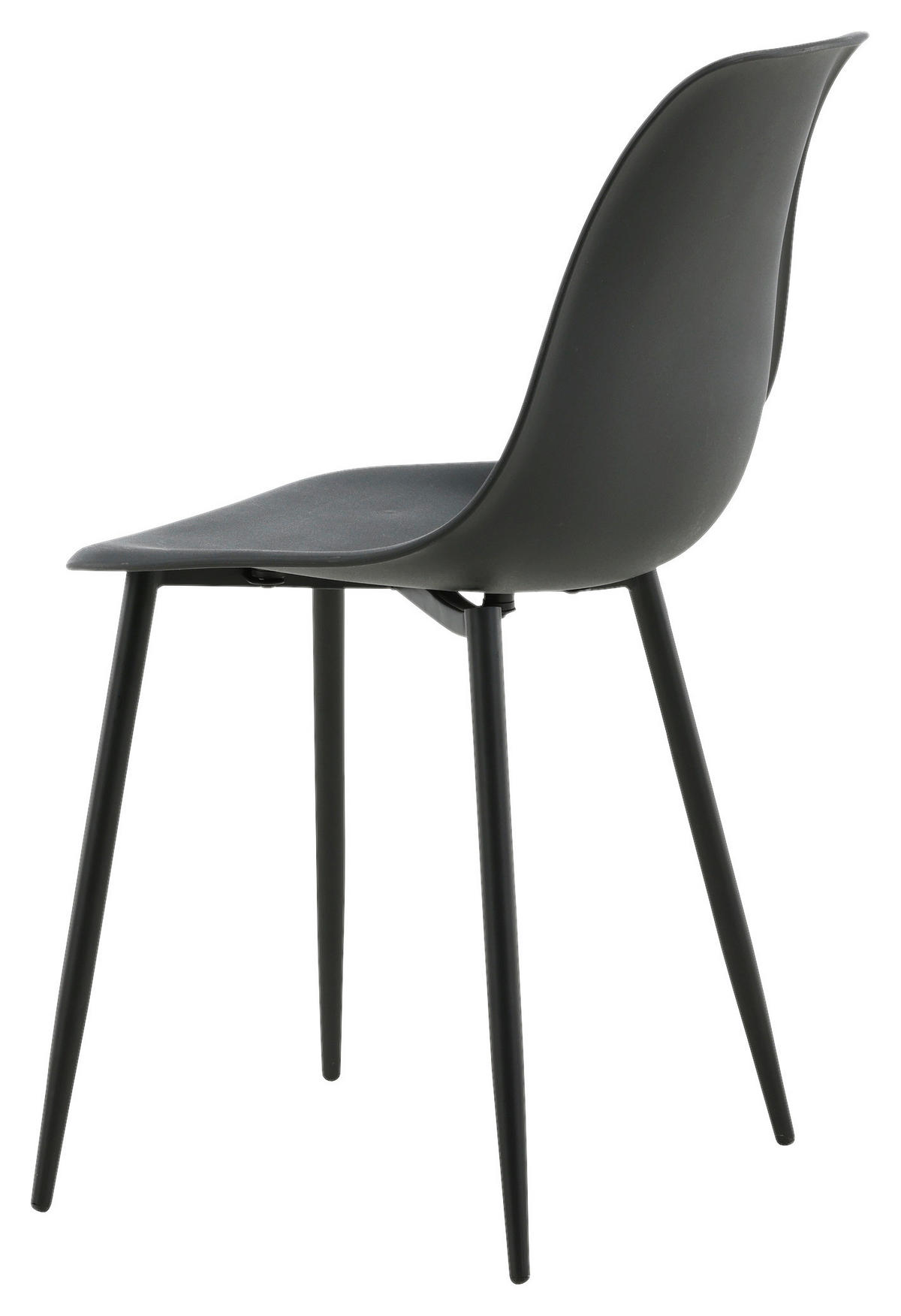 STUHL-SET 2 Stück  in Stahl matt  - Schwarz, Design, Kunststoff/Metall (45,5/81/58cm) - Livetastic