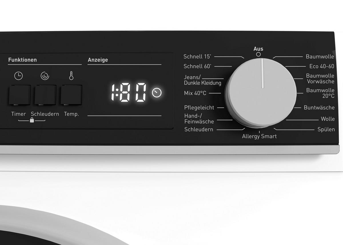 WASCHMASCHINE ES-NFA814BW1NA-DE  - Weiß, Basics, Glas/Kunststoff (60/85/53cm) - Sharp