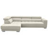 ECKSOFA in Mikrofaser Weiss  - Chromfarben/Weiss, Design, Textil/Metall (207/301cm) - Xora
