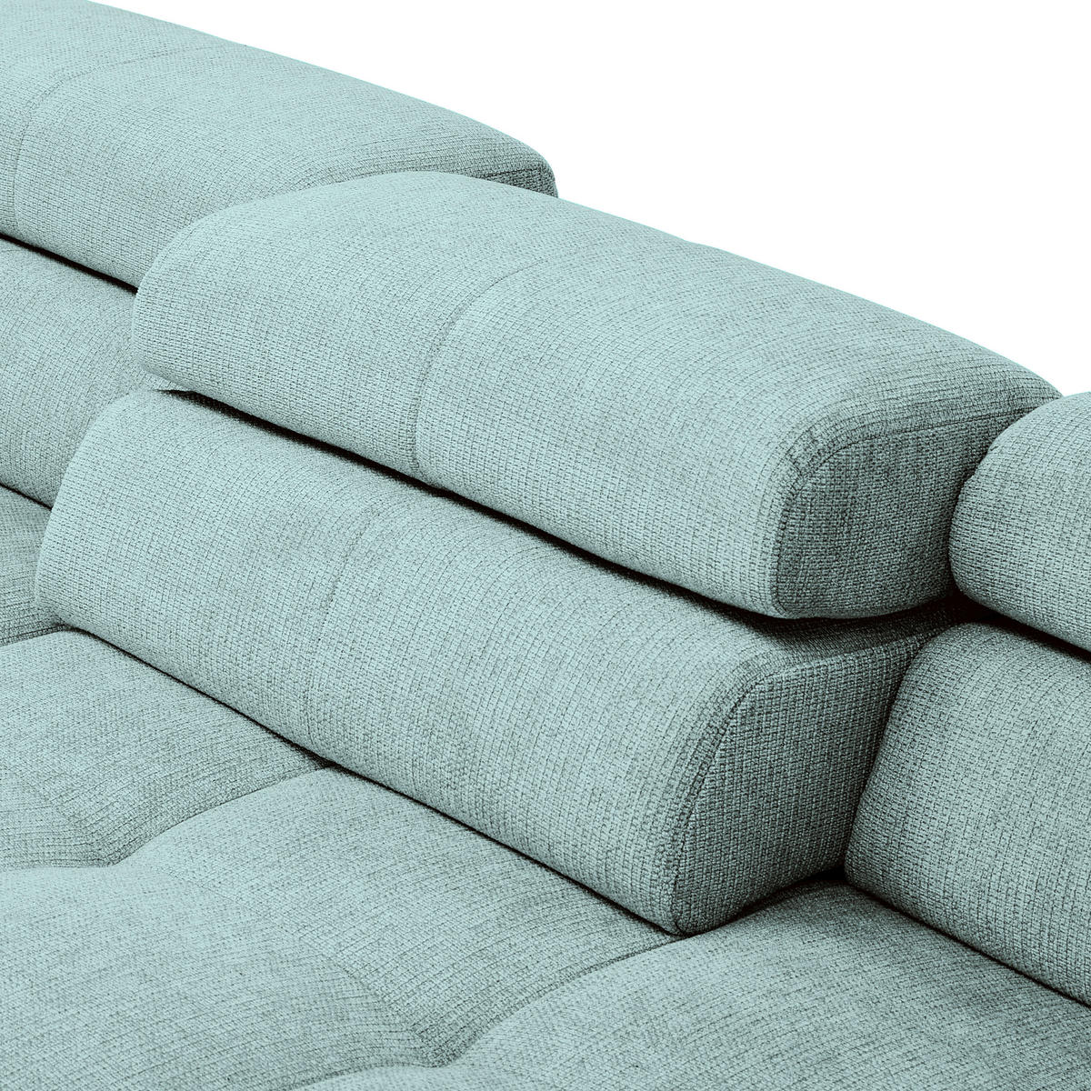 ECKSOFA Salbeigrün Flachgewebe  - Chromfarben/Salbeigrün, KONVENTIONELL, Textil/Metall (224/282cm) - Hom`in
