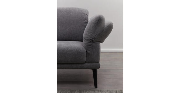 WOHNLANDSCHAFT in Textil Grau - Schwarz/Grau, Design, Textil/Metall (226/281cm) - Valnatura