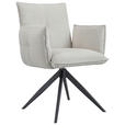 ARMLEHNSTUHL  in Eisen Cord  - Beige/Schwarz, Design, Textil/Metall (63,5/85/63,5cm) - Novel