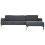 ECKSOFA Paul in Flachgewebe Anthrazit  264/168 cm  - Anthrazit/Schwarz, Design, Textil/Metall (264/168cm) - Johann Jakob
