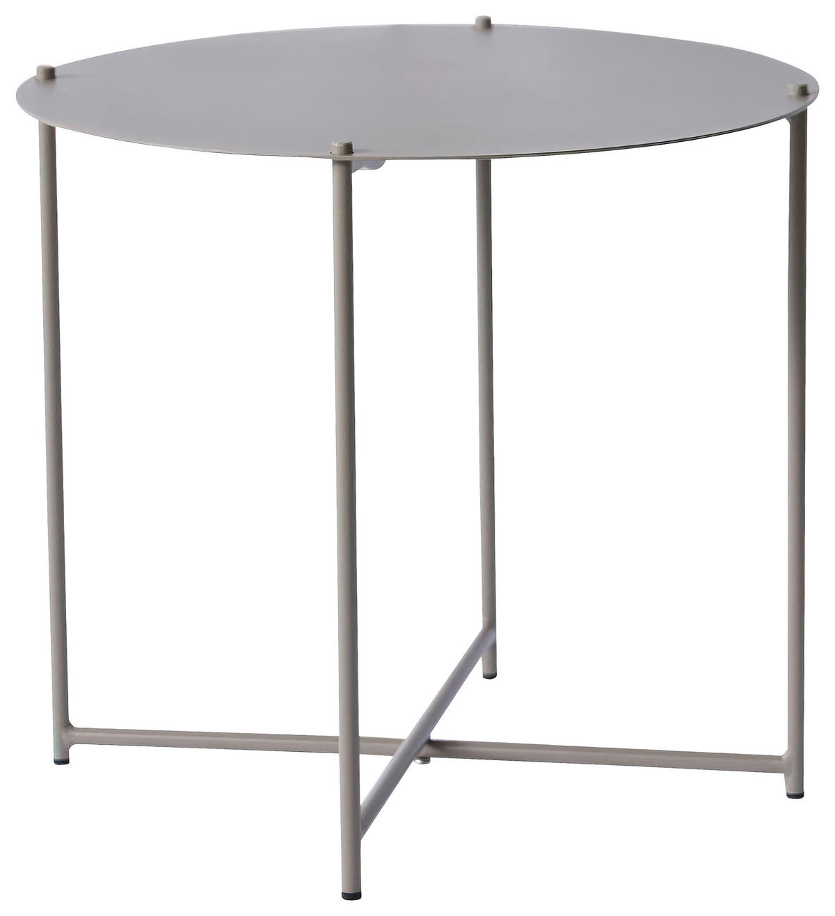 BEISTELLTISCH 49/49/49 cm Taupe rund  - Taupe/Anthrazit, Design, Metall (49/49/49cm) - Xora