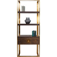 REGAL  82,4/210/45 cm Braun, Messingfarben  - Messingfarben/Braun, Trend, Holzwerkstoff/Metall (82,4/210/45cm) - Kare-Design