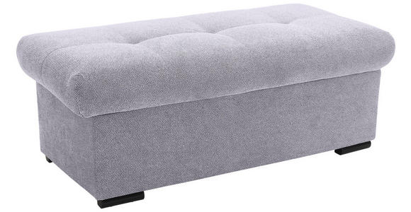HOCKERBANK 108/42/54 cm Flachgewebe Hellgrau Kunststoff - Hellgrau/Schwarz, Design, Kunststoff/Textil (108/42/54cm) - Xora