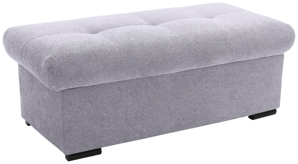 HOCKERBANK 108/42/54 cm Flachgewebe Hellgrau Kunststoff  - Hellgrau/Schwarz, Design, Kunststoff/Textil (108/42/54cm) - Xora
