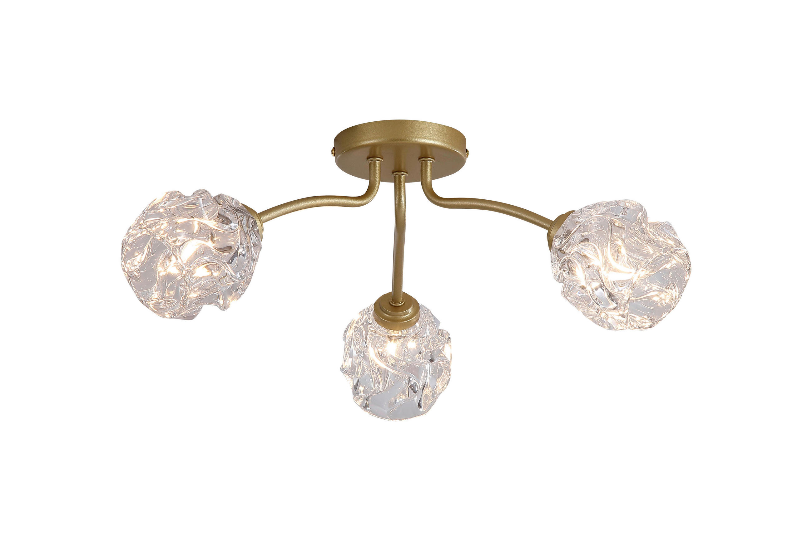 DECKENLEUCHTE Astral  - Goldfarben, Design, Glas/Metall (43/31/21cm)
