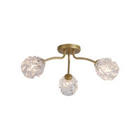 DECKENLEUCHTE Astral  - Goldfarben, Design, Glas/Metall (43/31/21cm)