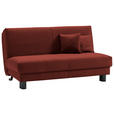 SCHLAFSOFA mit Relaxfunktion Flachgewebe Rot  - Rot/Schwarz, Design, Textil/Metall (160/85/100cm) - Carryhome
