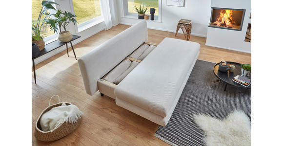 SCHLAFSOFA mit Cord Naturfarben - Schwarz/Naturfarben, KONVENTIONELL, Kunststoff/Textil (196/77/92cm) - Carryhome
