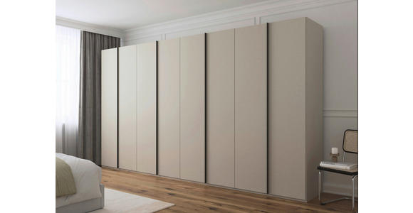 DREHTÜRENSCHRANK 400/235/61 cm,  in Champagner, 8-türig  - Champagner/Graphitfarben, Basics, Holzwerkstoff/Metall (400/235/61cm) - Novel