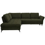 ECKSOFA in Struktur Olivgrün  233/288 cm  - Schwarz/Olivgrün, Natur, Textil/Metall (233/288cm) - Valnatura