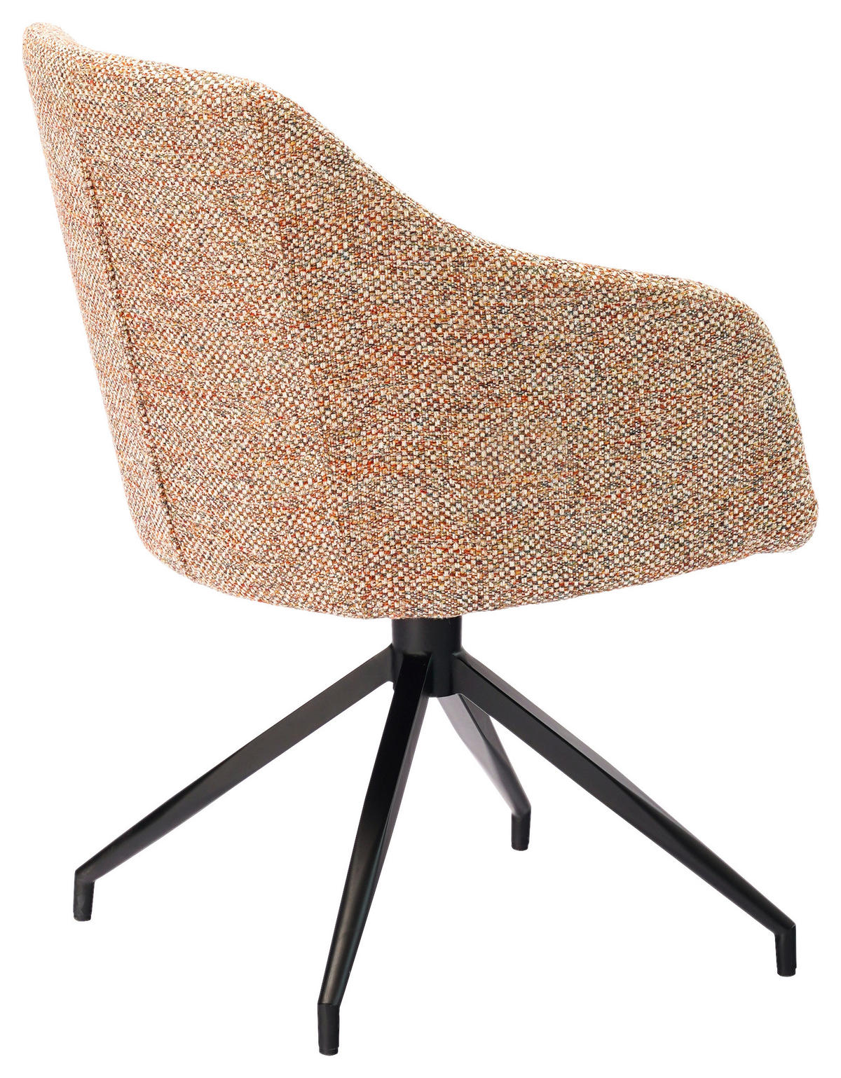ARMLEHNSTUHL  in Eisen Webstoff  - Terracotta/Schwarz, Design, Textil/Metall (61/83/61,5cm) - Cassando