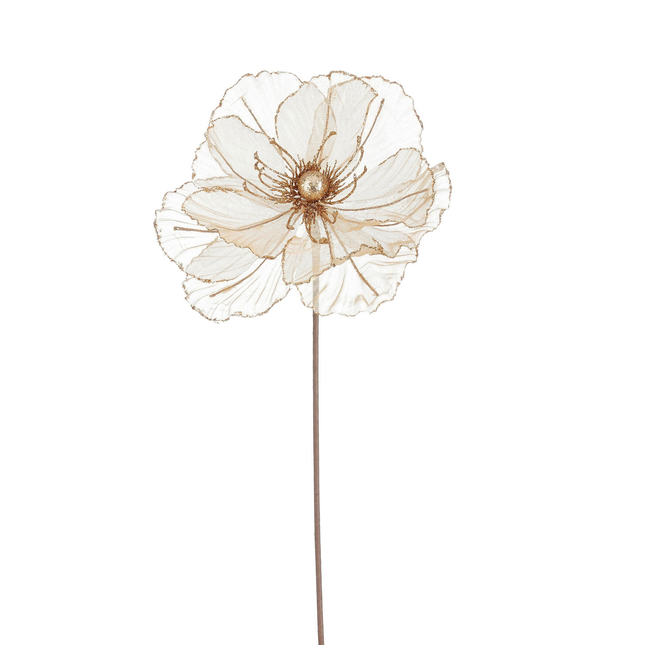 UMETNA ROŽA   45/27/27 cm            - barve šampanjca, Basics, tekstil (45/27/27cm)