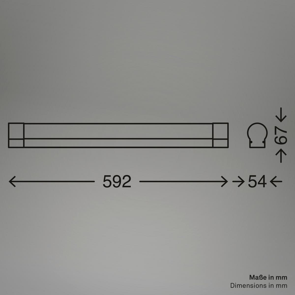 FÜRDŐSZOBAI FALILÁMPA - krómszínű, Basics, műanyag/fém (6,7/5,4/59,2cm)