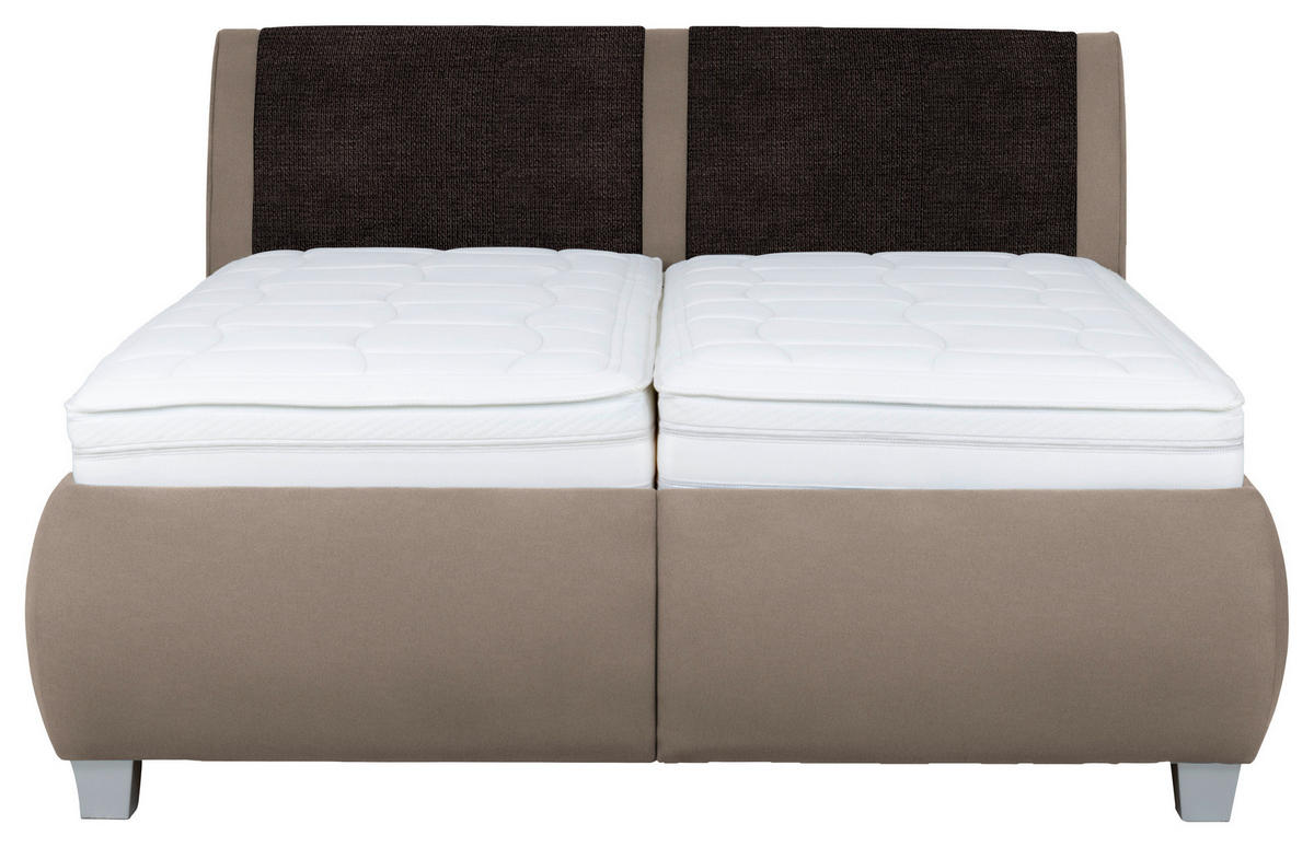 POLSTERBETT 180/200 cm  in Graubraun  - Weiss/Graubraun, Design, Holzwerkstoff/Kunststoff (180/200cm) - Beldomo - Sleep