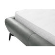 POLSTERBETT 180/200 cm,  in Grau, gepolstertes Kopfteil,  - Schwarz/Grau, Design, Leder/Metall (180/200cm) - Esposa