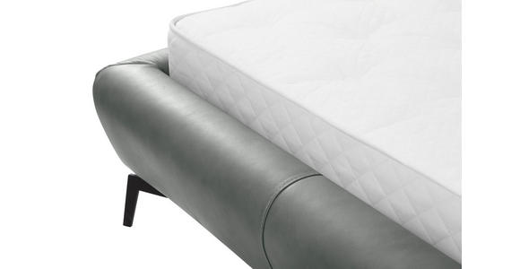 POLSTERBETT 180/200 cm,  in Grau, gepolstertes Kopfteil,  - Schwarz/Grau, Design, Leder/Metall (180/200cm) - Esposa