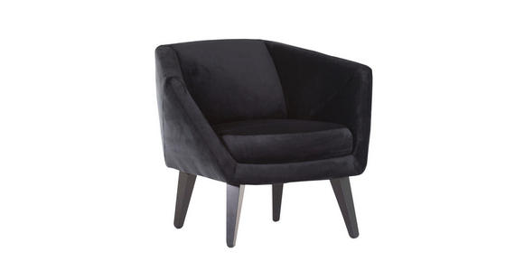 SESSEL in Flachgewebe Schwarz  - Schwarz, LIFESTYLE, Holz/Textil (93/74/80cm) - Landscape